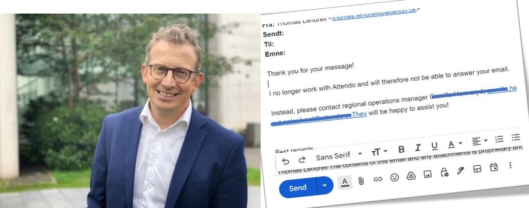 I Hørsholm Kommune undre velfærdsdirektør Jan Dehn sig over et autosvar han og andre har fået fra en samarbejdspartner.