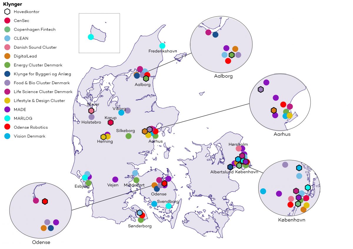 Der er til ministerens glæde geografisk spredning på erhvervsklyngerne.