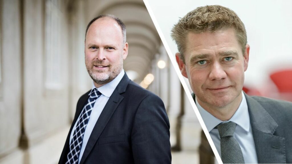 Markedschef Morten Jung fra Dansk Erhverv og Branchedirektør Jacob Scharff fra Dansk Industri
